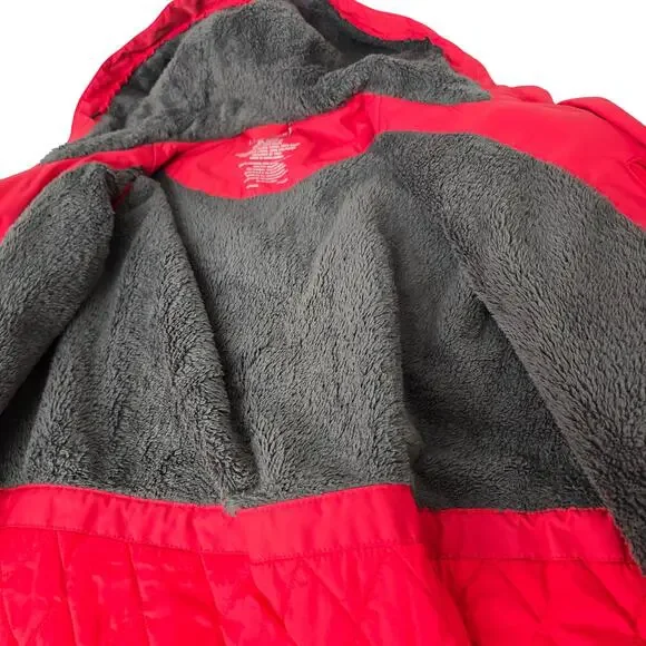 L.L. Bean Winter Warmer Insulated Hooded Coat XL Reg. Red Zip & Snap Closure - Picture 11 of 12